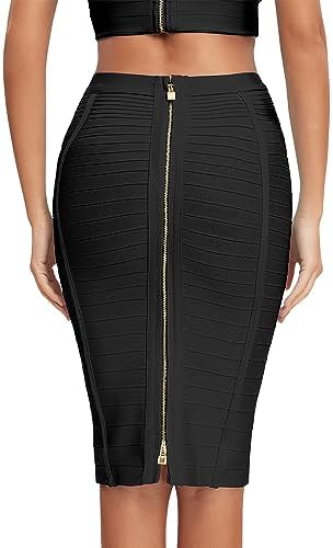 HQBORY High Waist Bandage Skirt Black Bandage Skirt Pencil Skirt